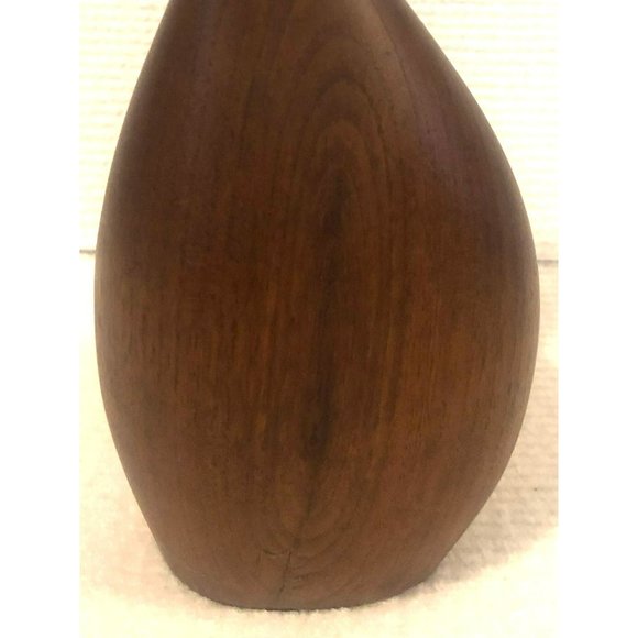 Vintage Hand Turned Walnut Bud Vase, Wood, Mid Century Modern - Picture 7 of 7